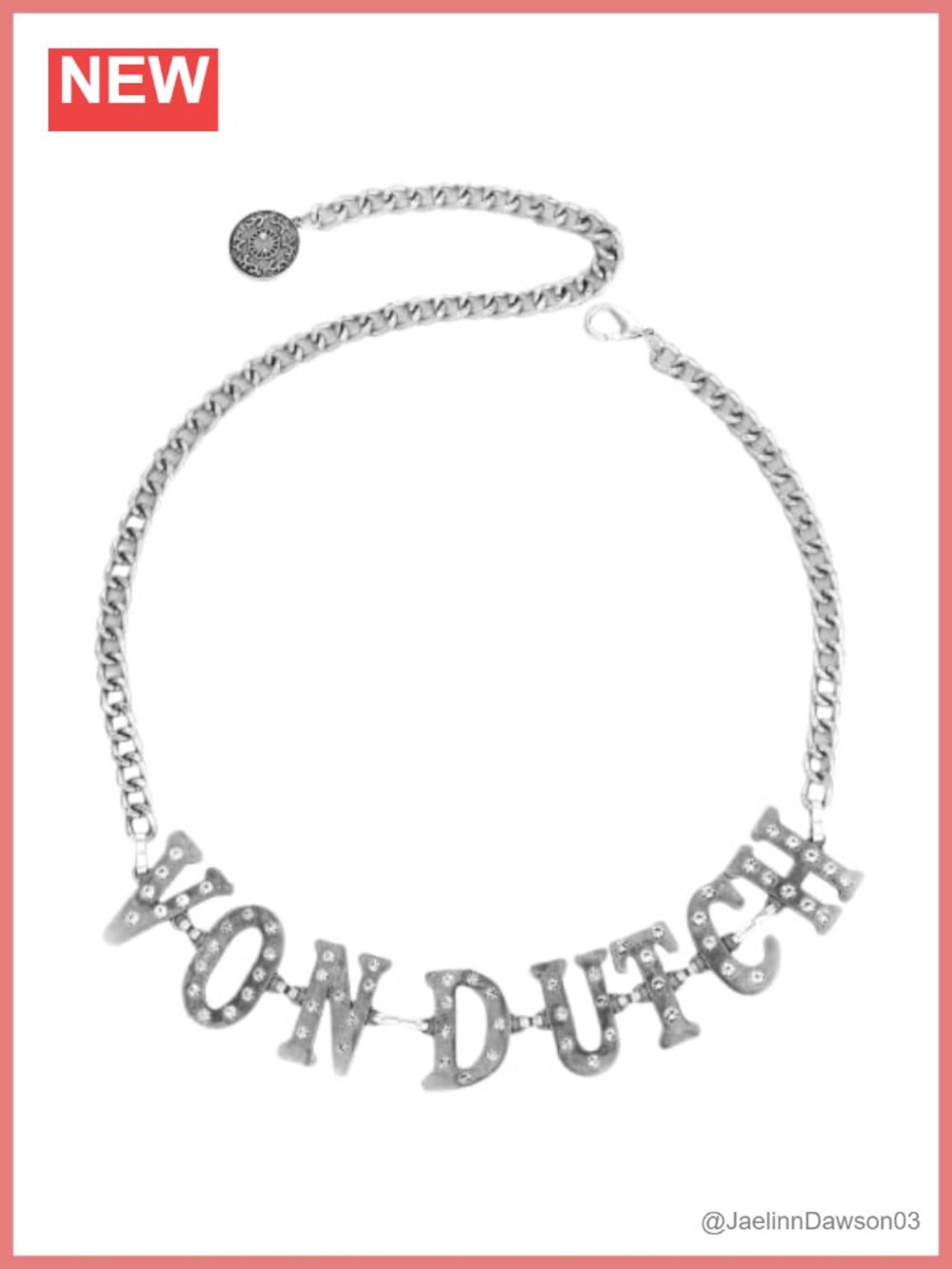 Rhinestone Logo Chain Belt Adjustable Metal Fashion Waist Belt Y2K Style